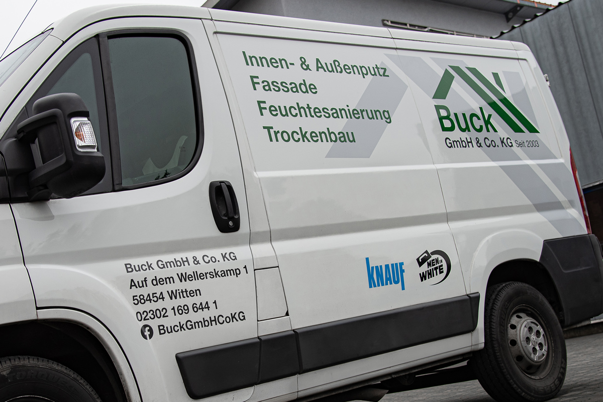 Fahrzeugbeschriftung für die Buck Bau GmbH